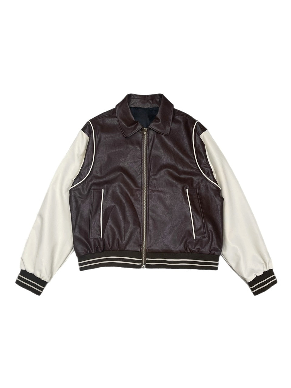 受注制【Chikashitsu +】leather piping jacket (2color)