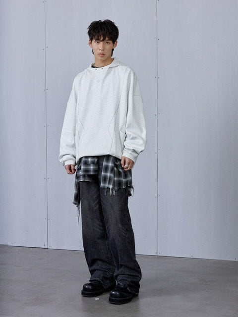 【ARCH by ROARINGWILD】GEOMETRIC LOOSE FIT HOODIE
