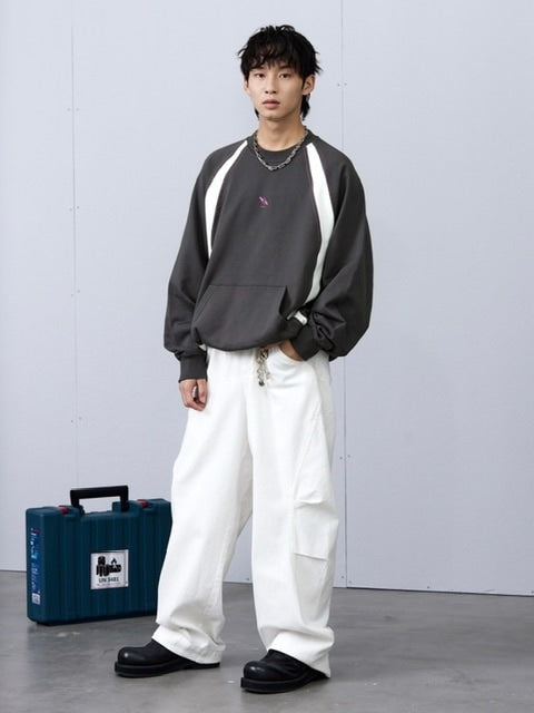 【ARCH by ROARINGWILD】STITCH PATCHWORK SWEATERSHIRT