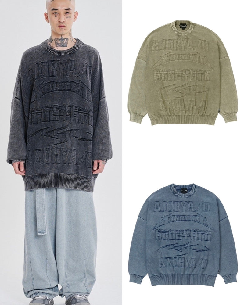 【AJOBYAJO】Total Logo Washed Sweater