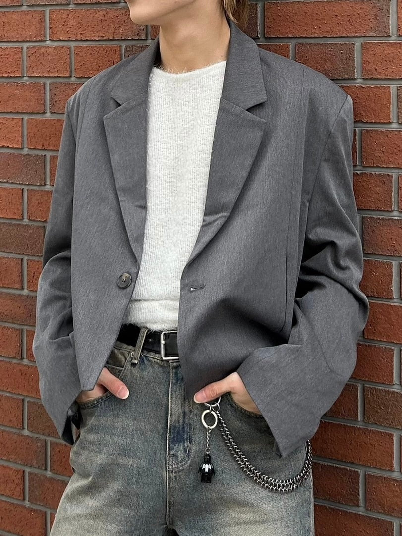 【Chikashitsu +】cropped single jacket (2color)