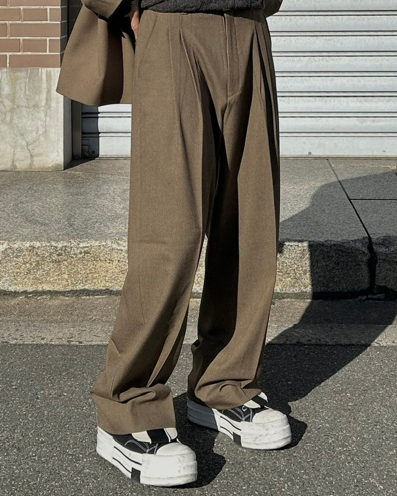 受注制【Chikashitsu +】set up belt slacks (3color)