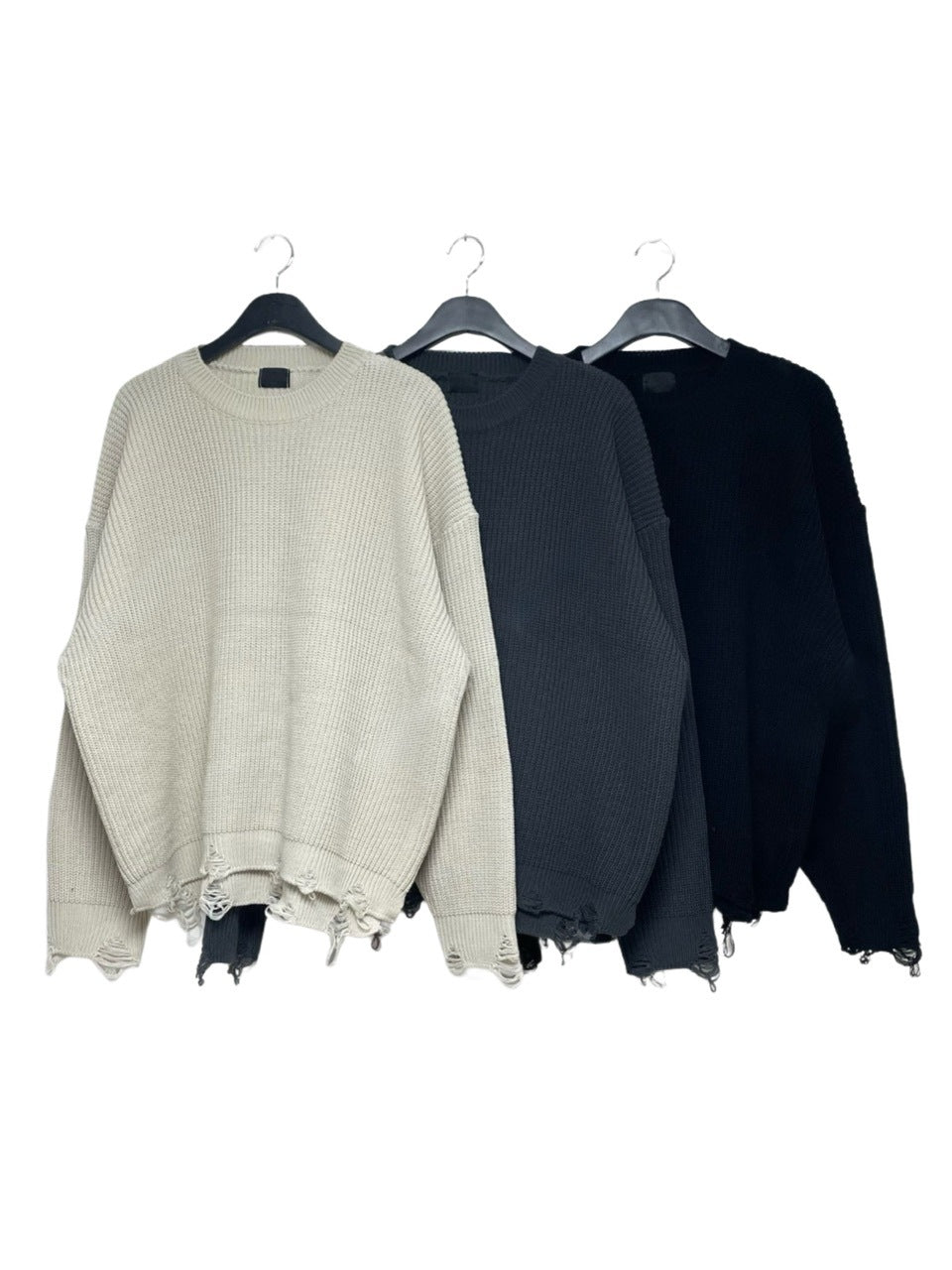 受注制【youll】damage round knit (3color)