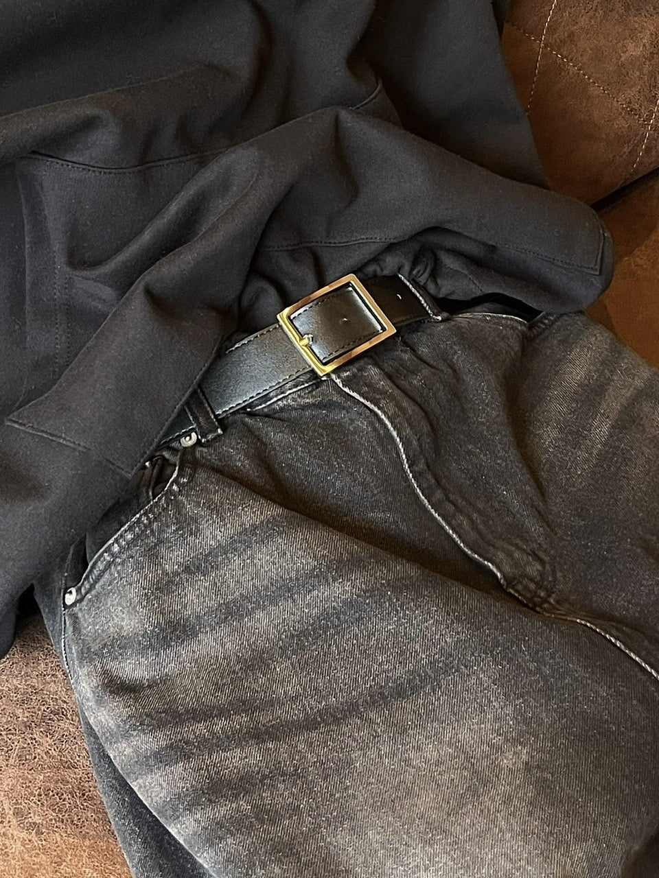 受注制【youll】square buckle belt