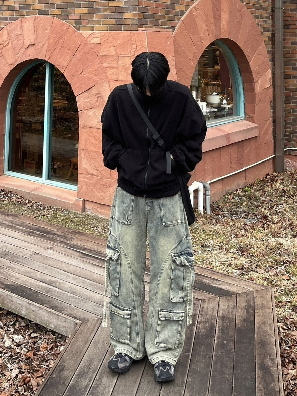 受注制【youll】multi pocket denim cargo pants