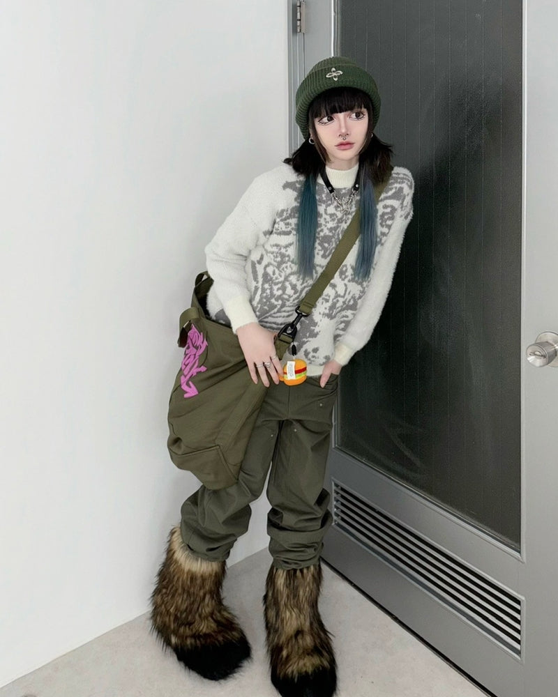 国際配送【Never mind the XU】mohair short knit