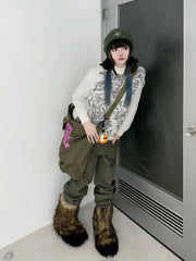 国際配送【Never mind the XU】mohair short knit