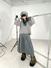 国際配送【Never mind the XU】lowgauge zip up knit