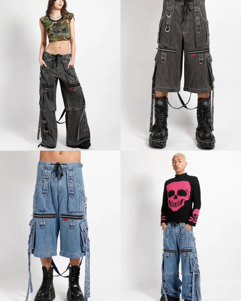 12/31再入荷【TRIPP nyc】X-STRAP PANTS[JM7144M] / 【トリップ エヌワイシー】2wayストラップボンテージジップオフデニムワイドパンツ