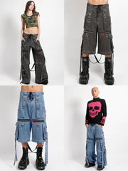 12/31再入荷【TRIPP nyc】X-STRAP PANTS[JM7144M] / 【トリップ エヌワイシー】2wayストラップボンテージジップオフデニムワイドパンツ