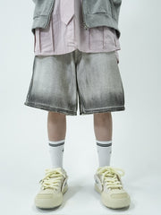 受注制【nmtc +】grunge processing denim shorts