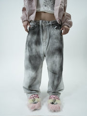 受注制【nmtc +】paint denim wide pants