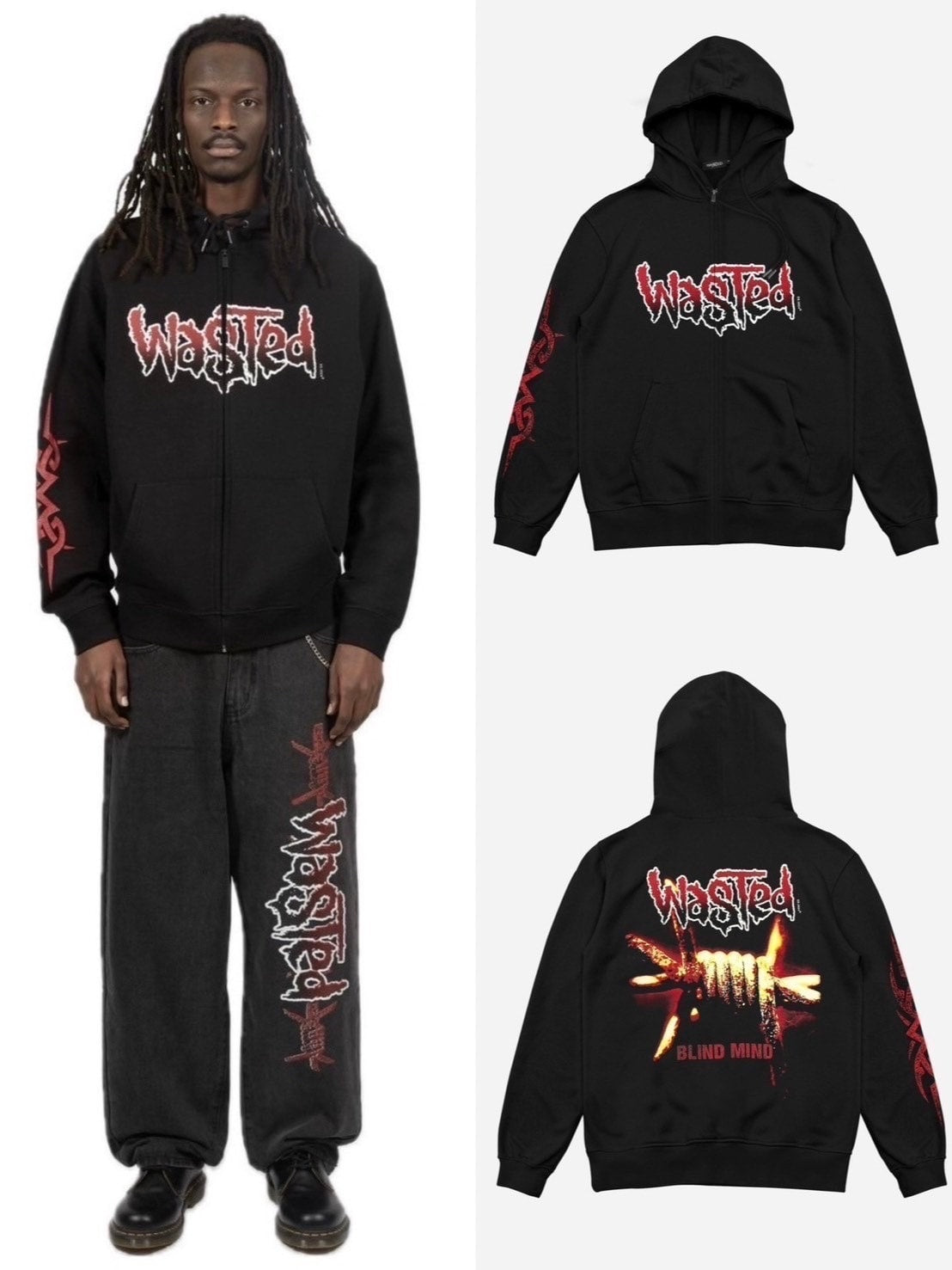 【WASTED PARIS】HOODIE ZIP BLIND