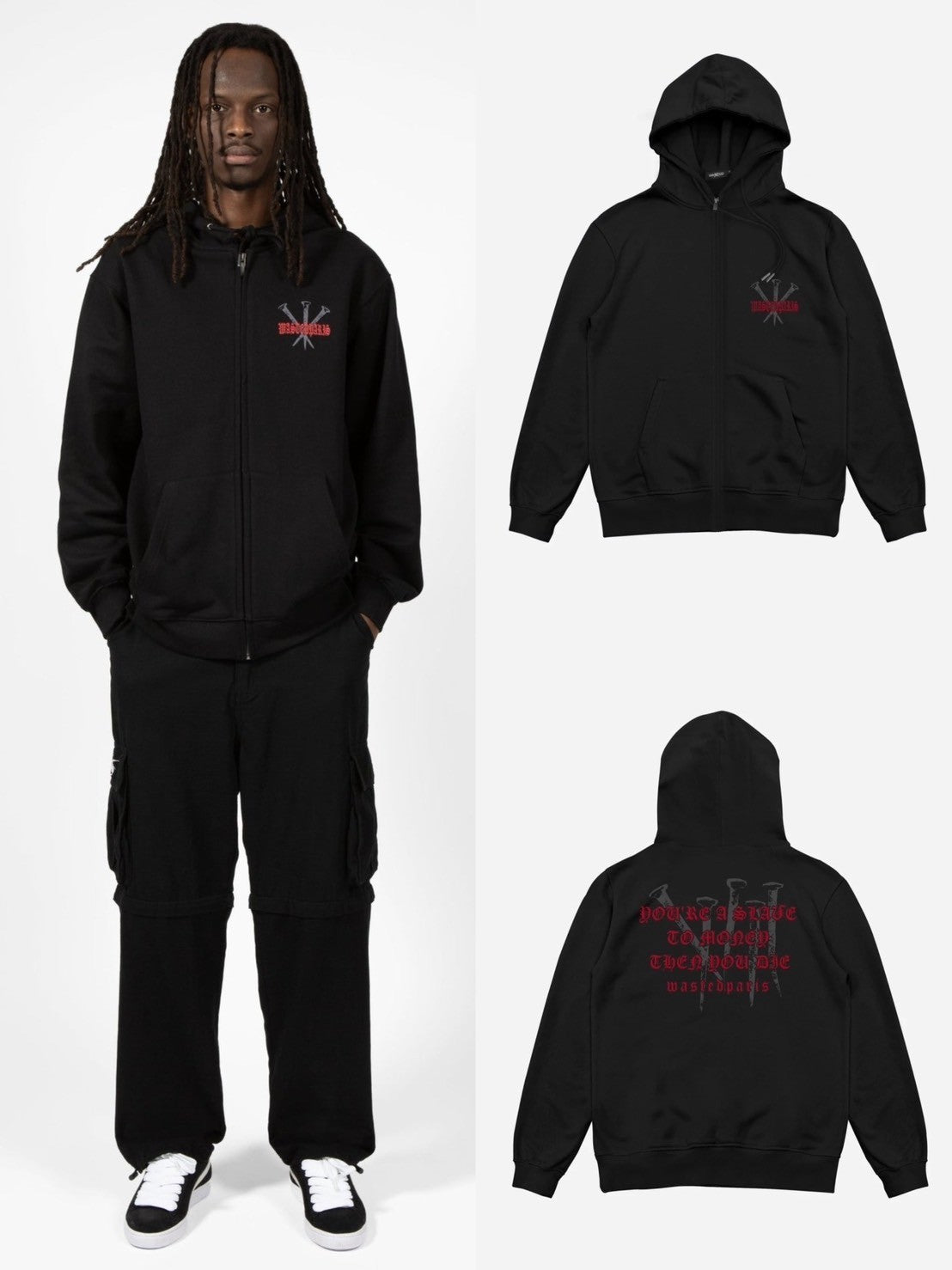 【WASTED PARIS】HOODIE ZIP STAKE