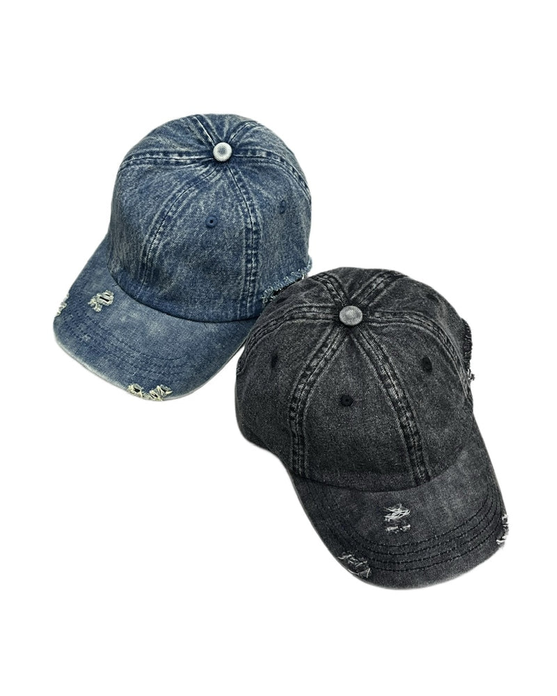 受注制【Never mind the XU】wash denim cap (2color) / 【ネバーマインドザエックスユー】ウォッシュデニムキャップ