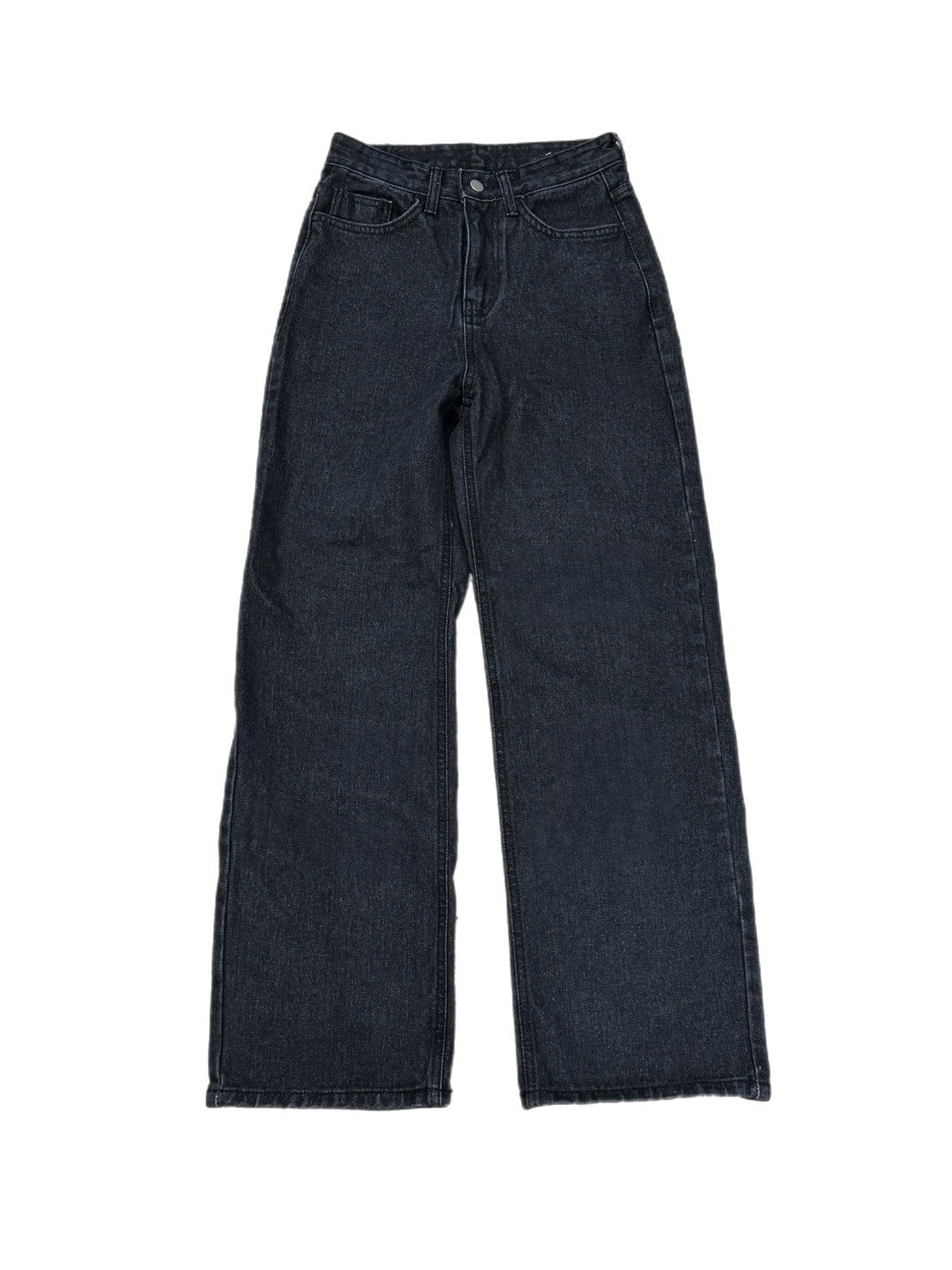 受注制【Chikashitsu + LADIES】wide fit black denim pants