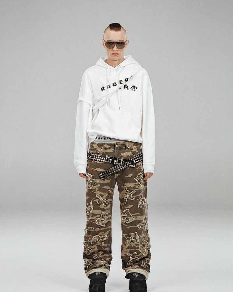 【RACER WORLDWIDE】Spike Text Hoodie