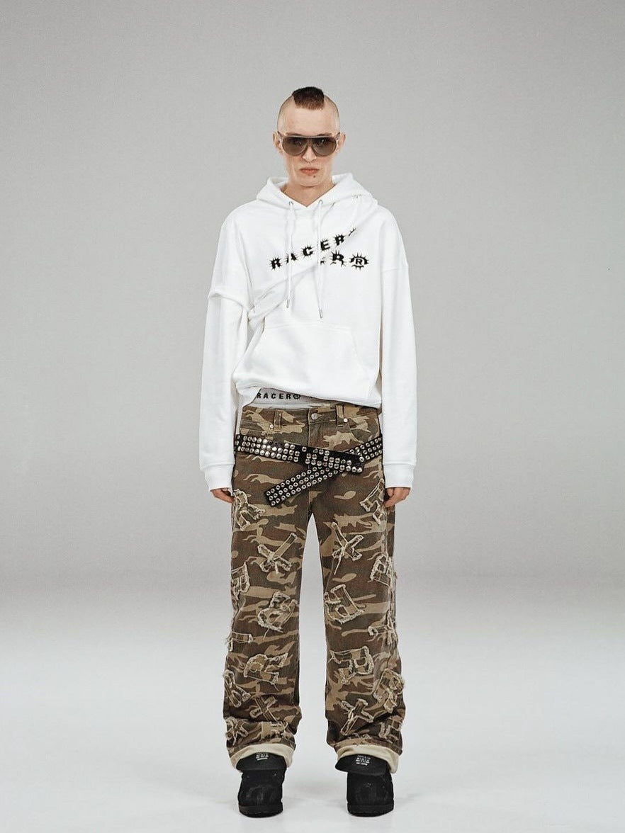 【RACER WORLDWIDE】Spike Text Hoodie