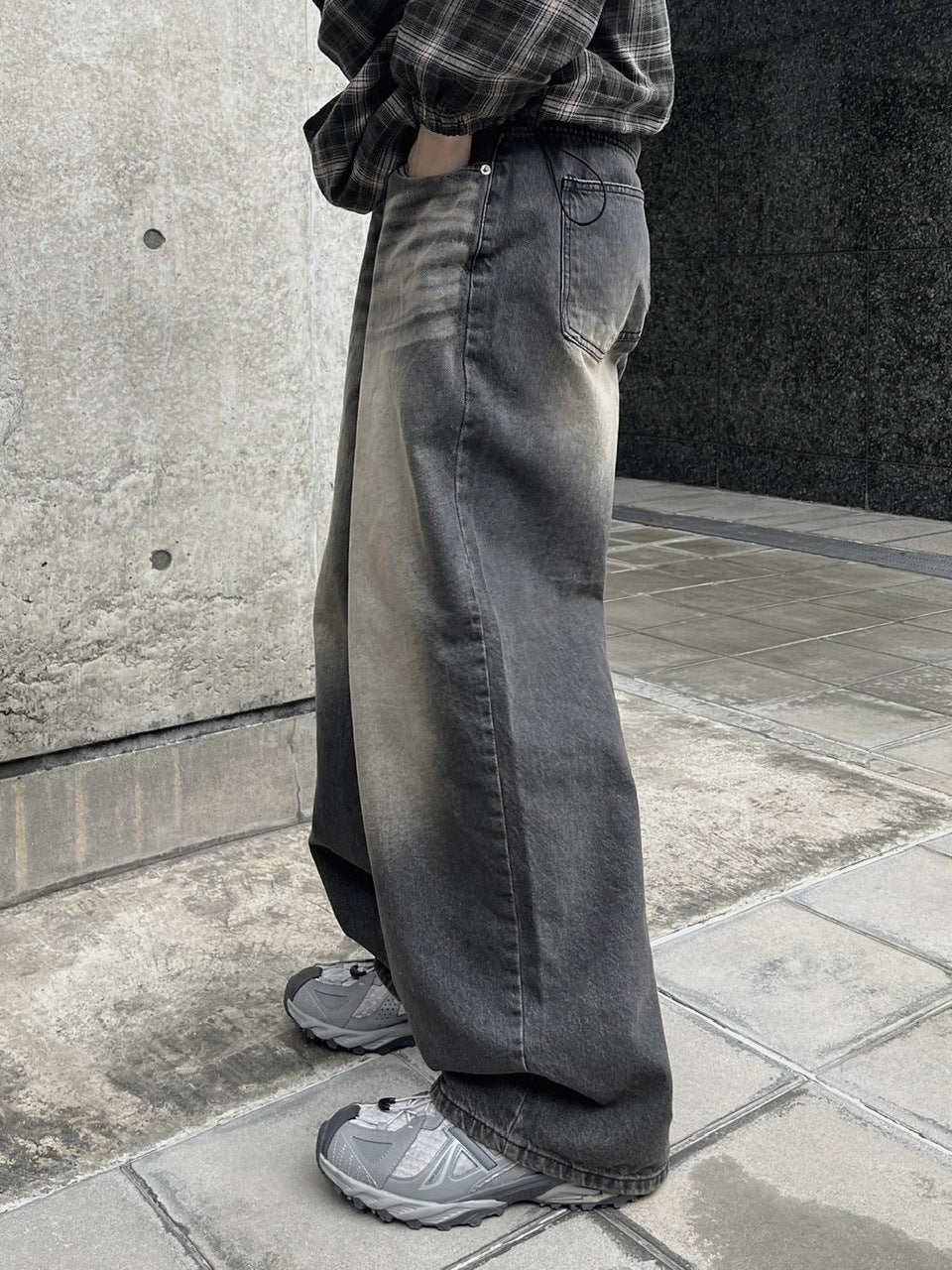 受注制【youll】faded wide denim pants