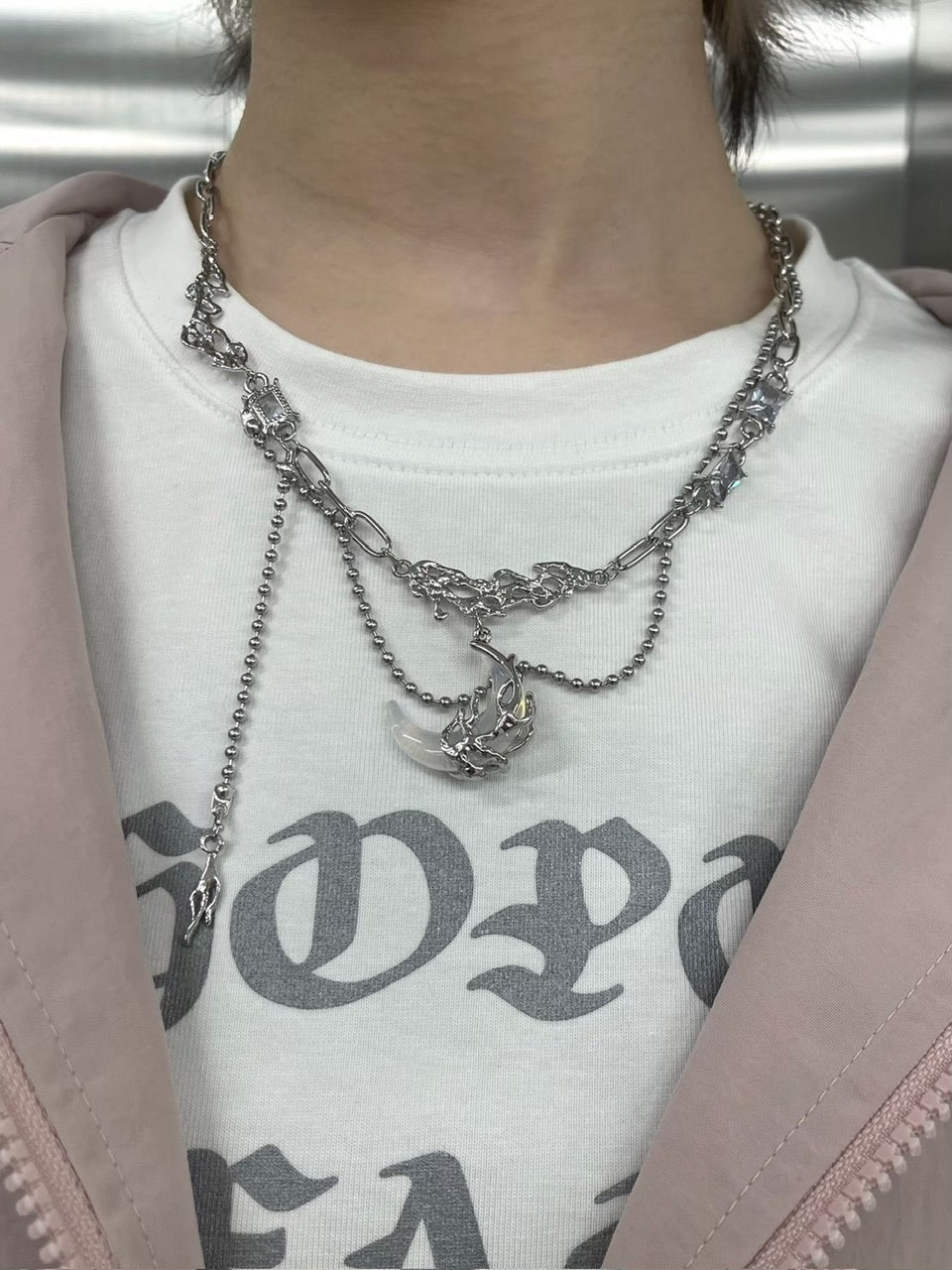 受注制【nmtc +】moon pendant necklace