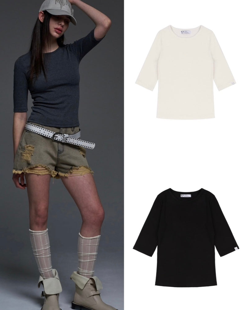 【FANCY CLUB】THREE QUARTER BASIC T-SHIRT