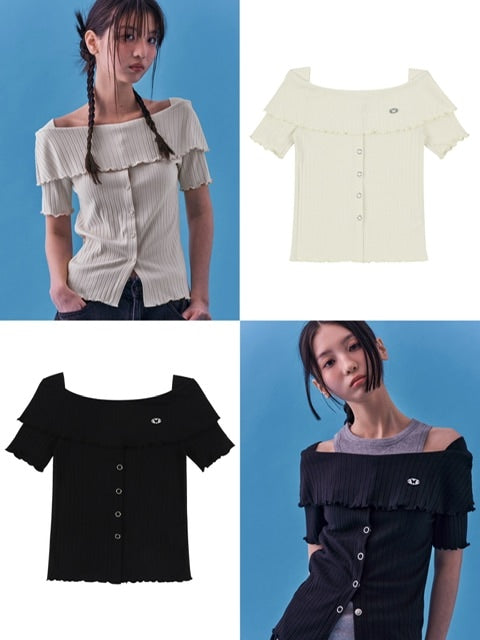 【FANCY CLUB】HEIDI KNITTED OFF-SHOULDER