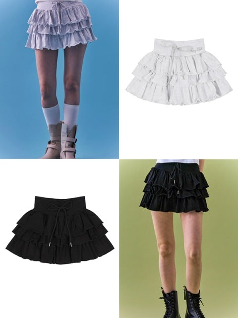 【FANCY CLUB】PUFF SWEAT CANCAN MINI SKIRT