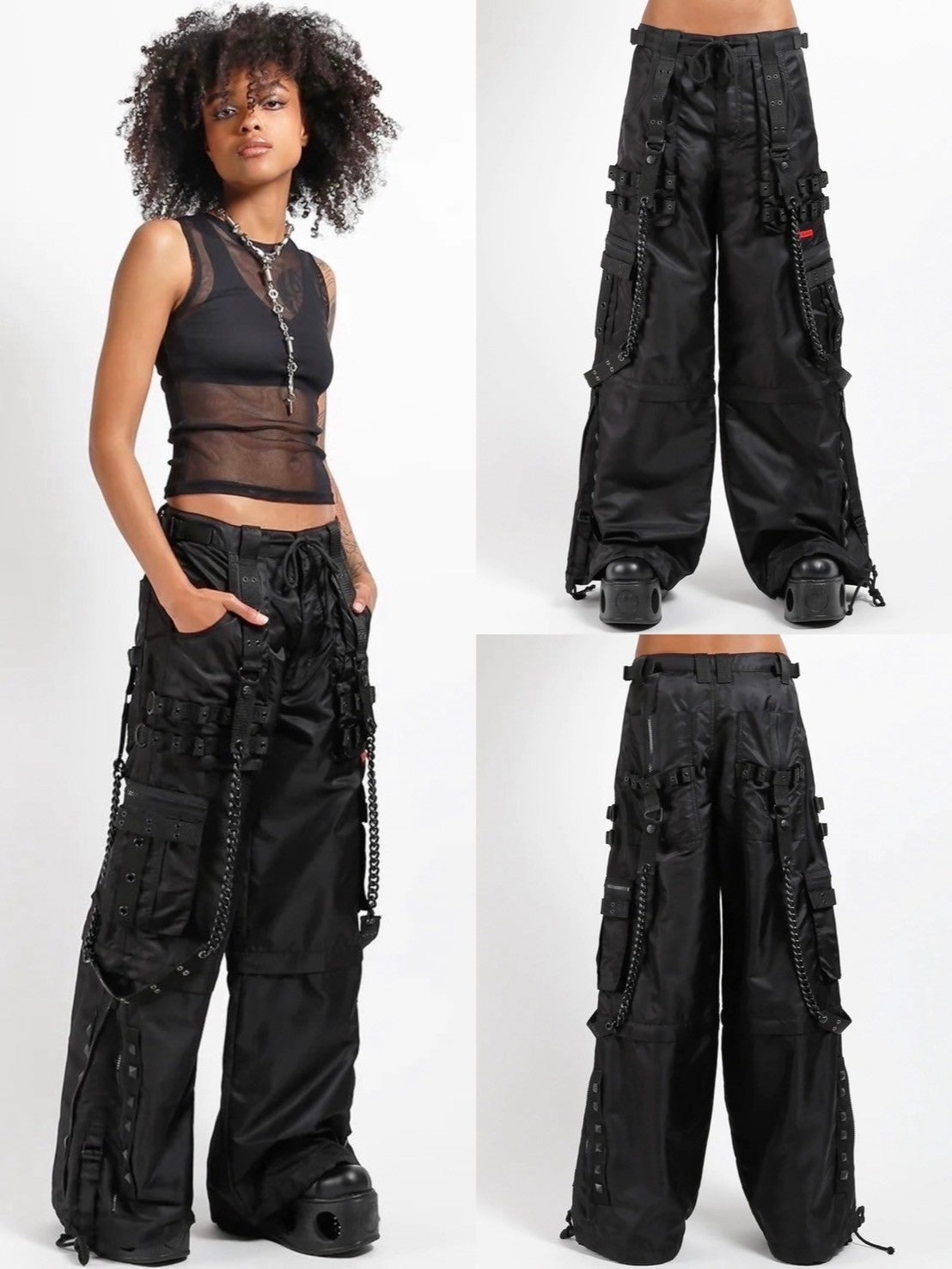 【TRIPP nyc】SPACED OUT NYLON PANT[NY7121M] / 【トリップ エヌワイシー】2wayストラップボンテージナイロンワイドパンツ