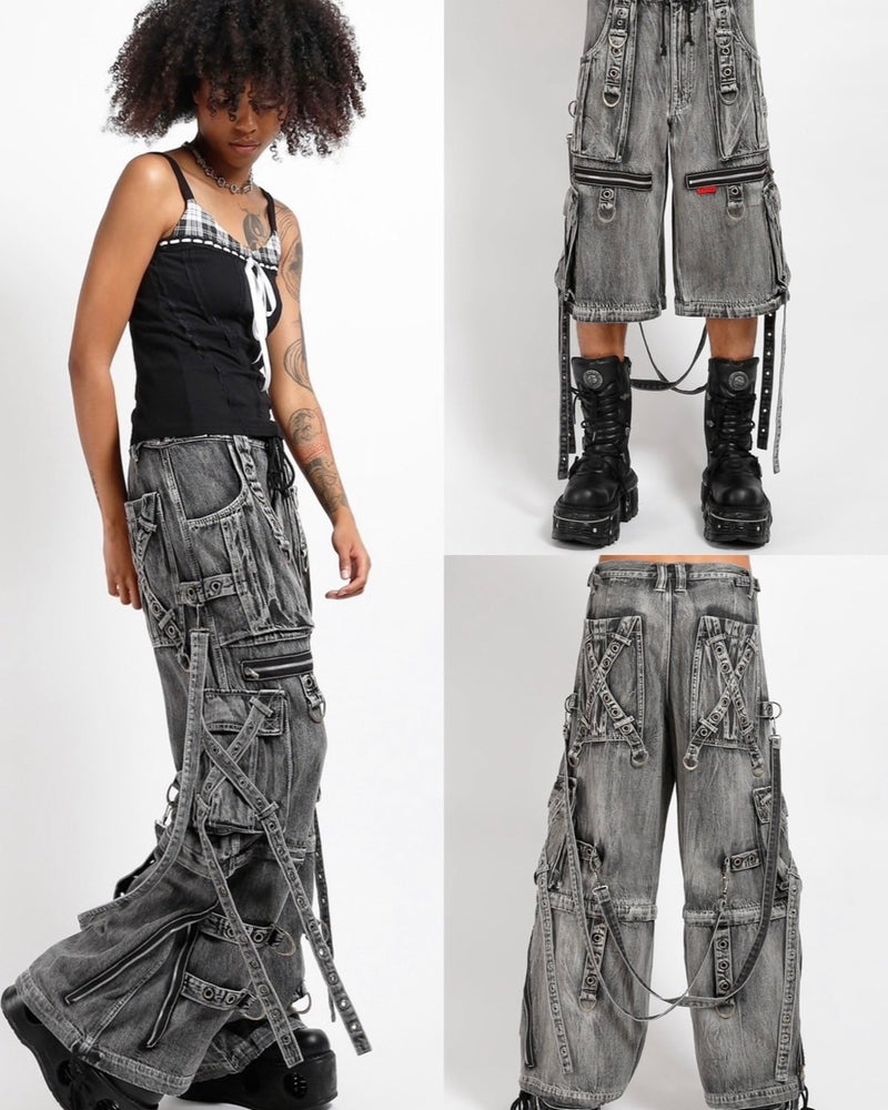【TRIPP nyc】X-STRAP PANT[JM7144MB] / 【トリップ エヌワイシー】ストラップボンテージジップデニムワイドパンツ