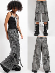 【TRIPP nyc】X-STRAP PANT[JM7144MB] / 【トリップ エヌワイシー】ストラップボンテージジップデニムワイドパンツ