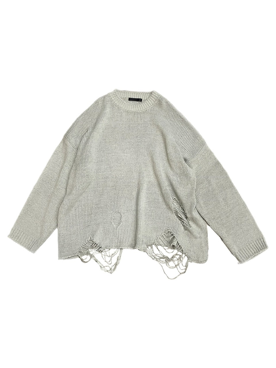 受注制【Chikashitsu +】oversized damage knit (2color) / 【チカシツプラス】オーバーサイズダメージ長袖ニット