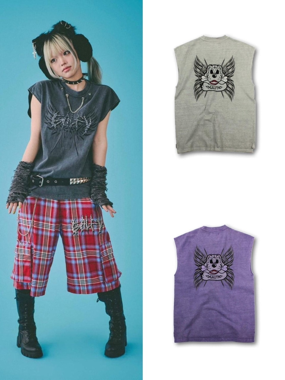 【GALFY】ゴリ厨二タンク / 【ガルフィー】ロゴプリントタンクトップ