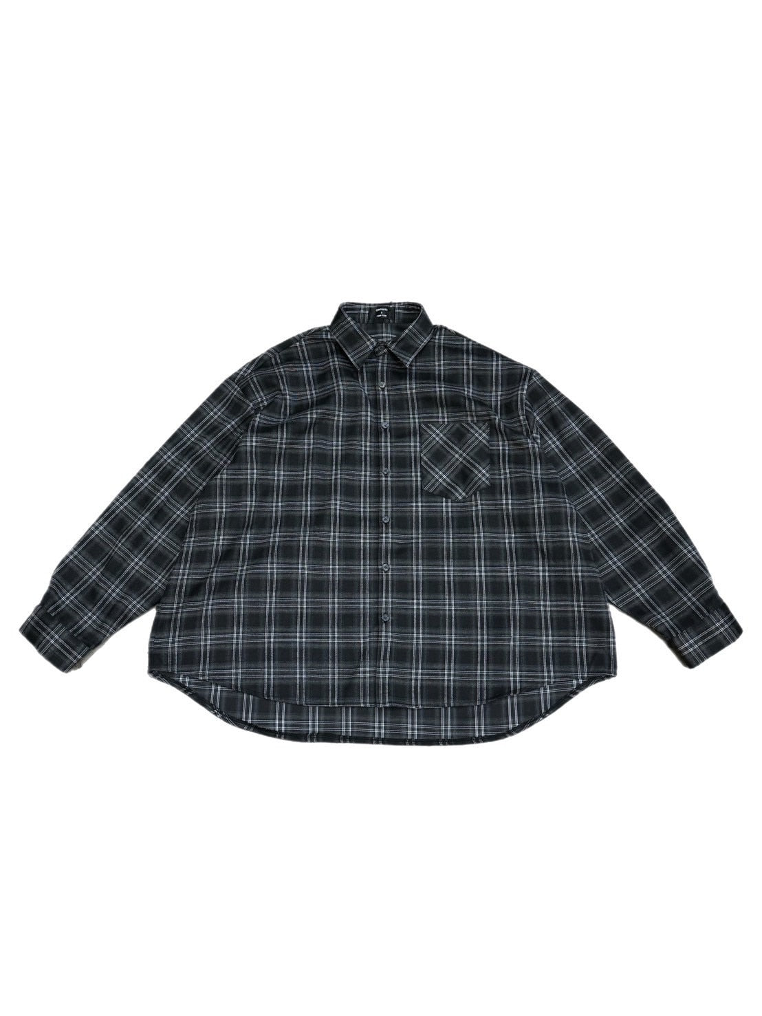 受注制【Chikashitsu +】oversized check shirt