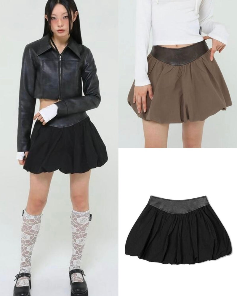 【Uglyshadow】VINTAGE LEATHER PUMPKIN SKIRT