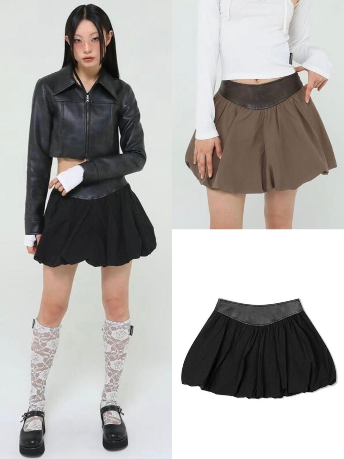 【Uglyshadow】VINTAGE LEATHER PUMPKIN SKIRT
