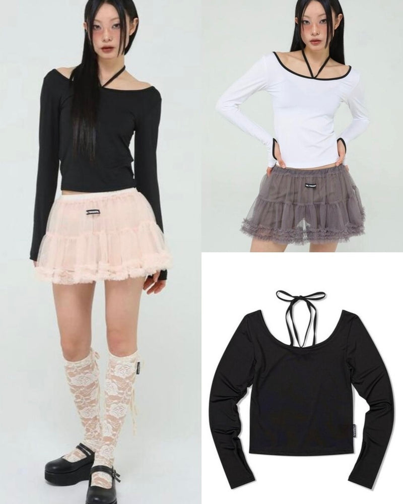 【Uglyshadow】POINT RIBBON T-SHIRT