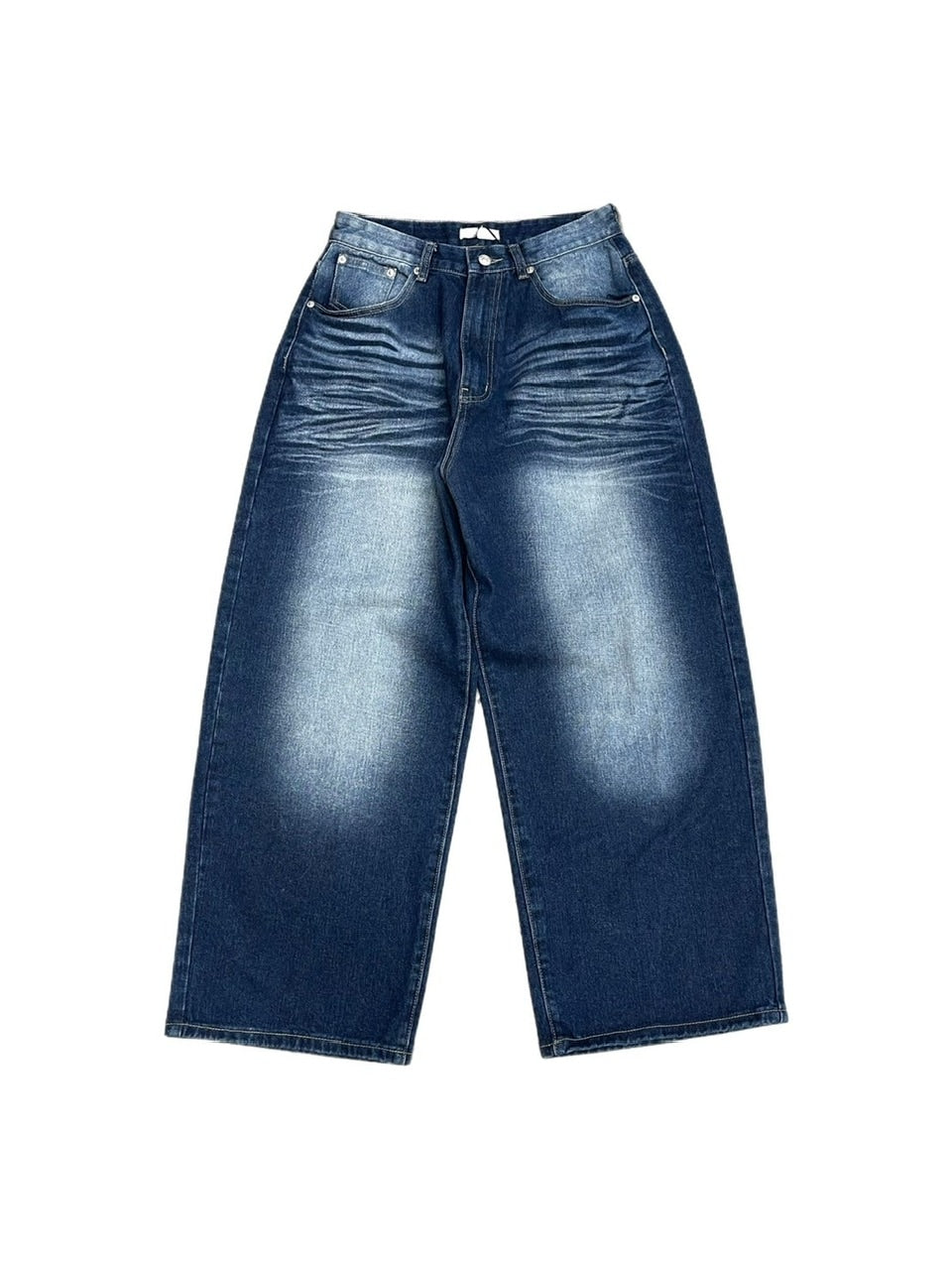 【Chikashitsu +】design washing wide denim pants (2color) / 【チカシツプラス】デザインウォッシングワイドデニムパンツ