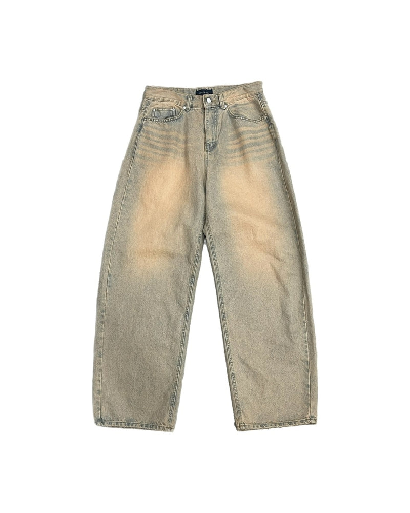 【Chikashitsu +】vintage wash semi wide denim pants 3 / 【チカシツプラス】ヴィンテージウォッシュセミワイドデニムパンツ
