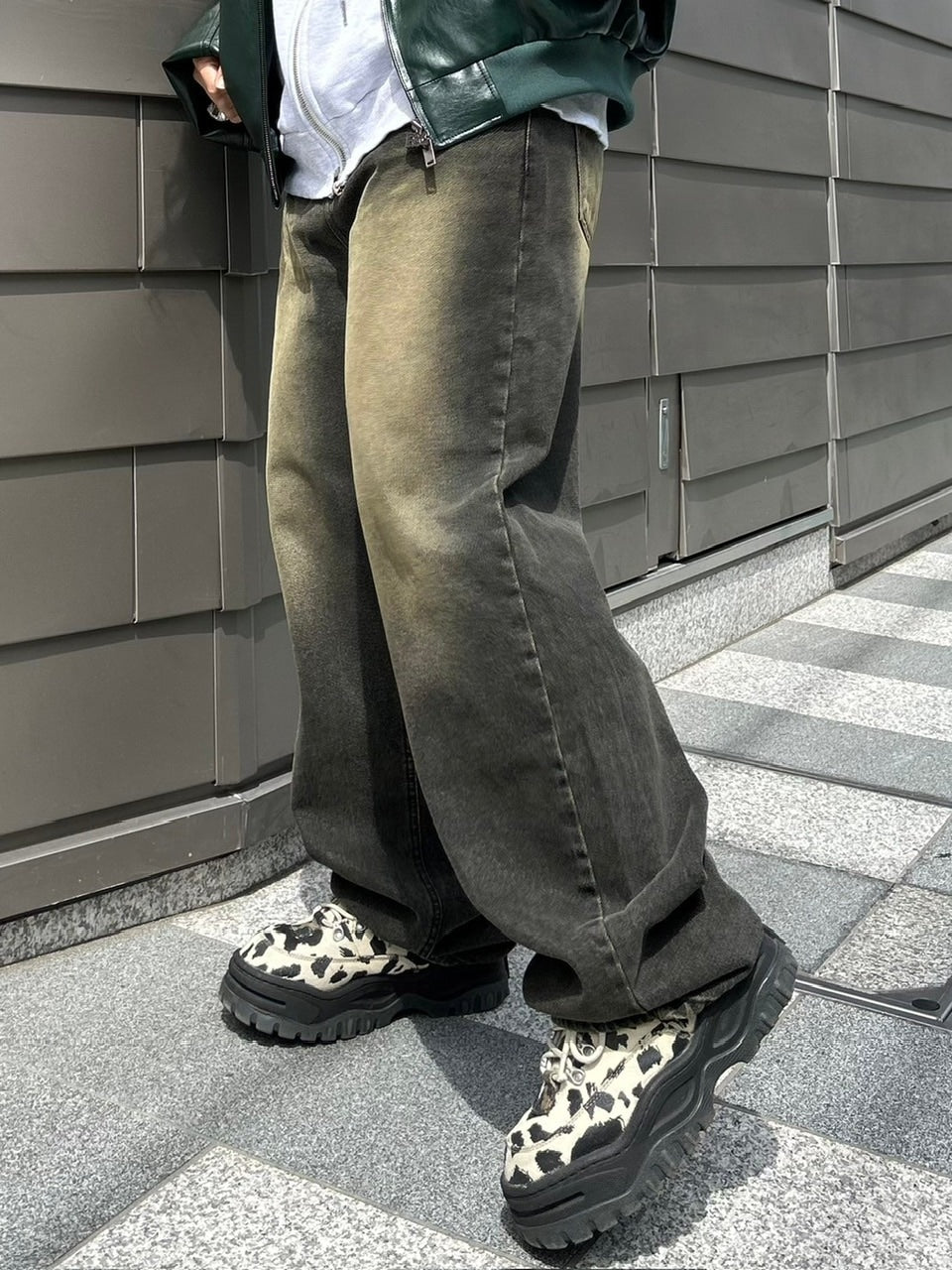 【Chikashitsu +】vintage wash semi wide denim pants 2 / 【チカシツプラス】ヴィンテージウォッシュセミワイドデニムパンツ