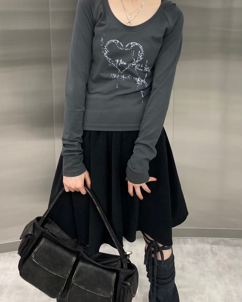 受注制【nmtc +】design hooded crop long sleeve (2color)