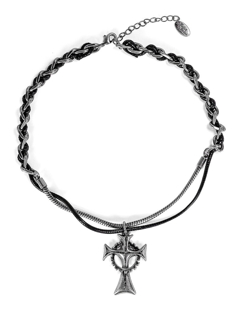 【Rosen Kreuz】guilty cross leather necklace