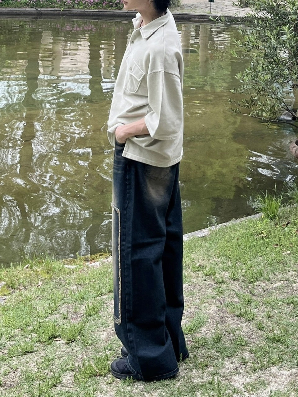 受注制【youll】vintage double knee denim pants