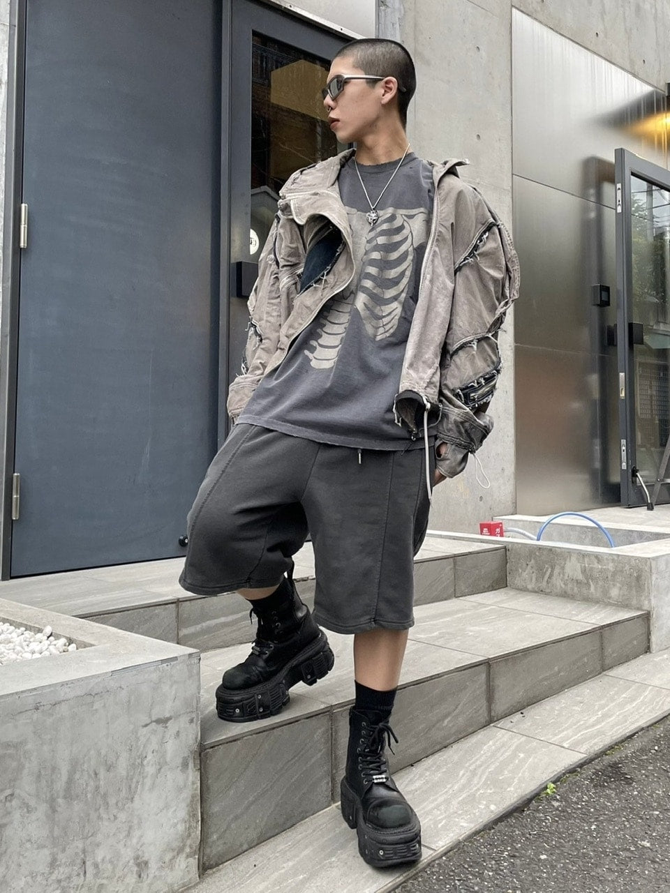 受注制【Never mind the XU】pigment line shorts (2color)