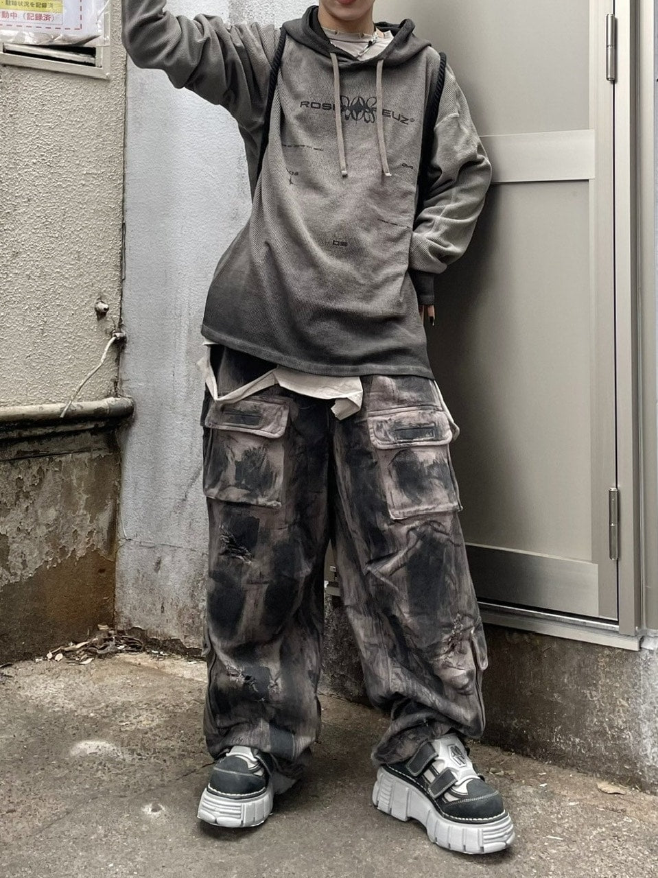 受注制【Never mind the XU】pocket cargo denim pants 4 / 【ネバーマインドザエックスユー】ポケットカーゴワイドデニムパンツ