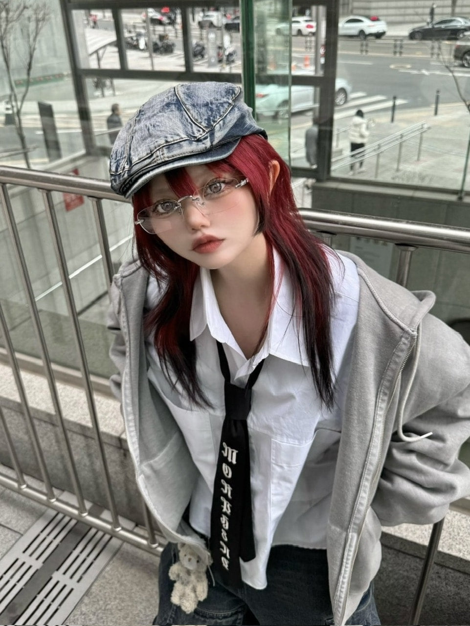 受注制【Never mind the XU】rimless square sunglasses / 【チカシツプラス】リムレススクエアアイグラス