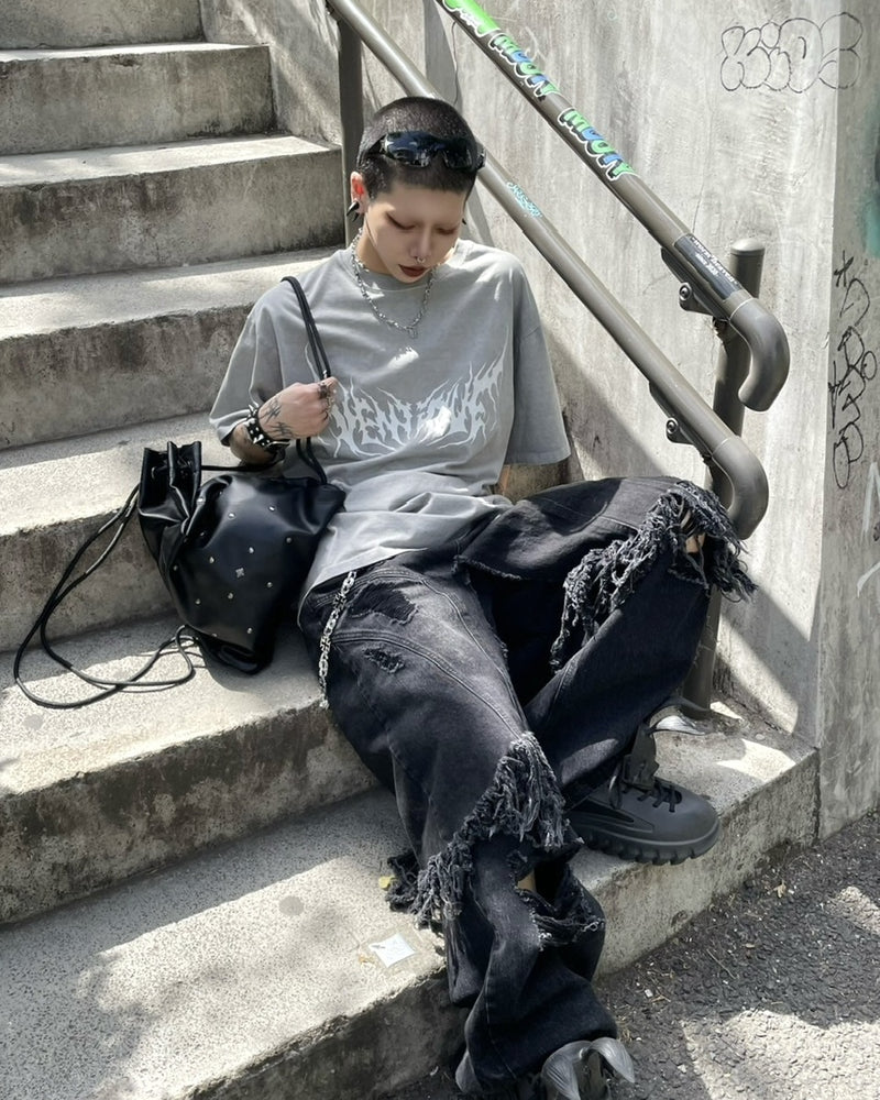 受注制【Never mind the XU】VENTIQUE tee (2color) / 【ネバーマインドザエックスユー】プリント半袖Tシャツ