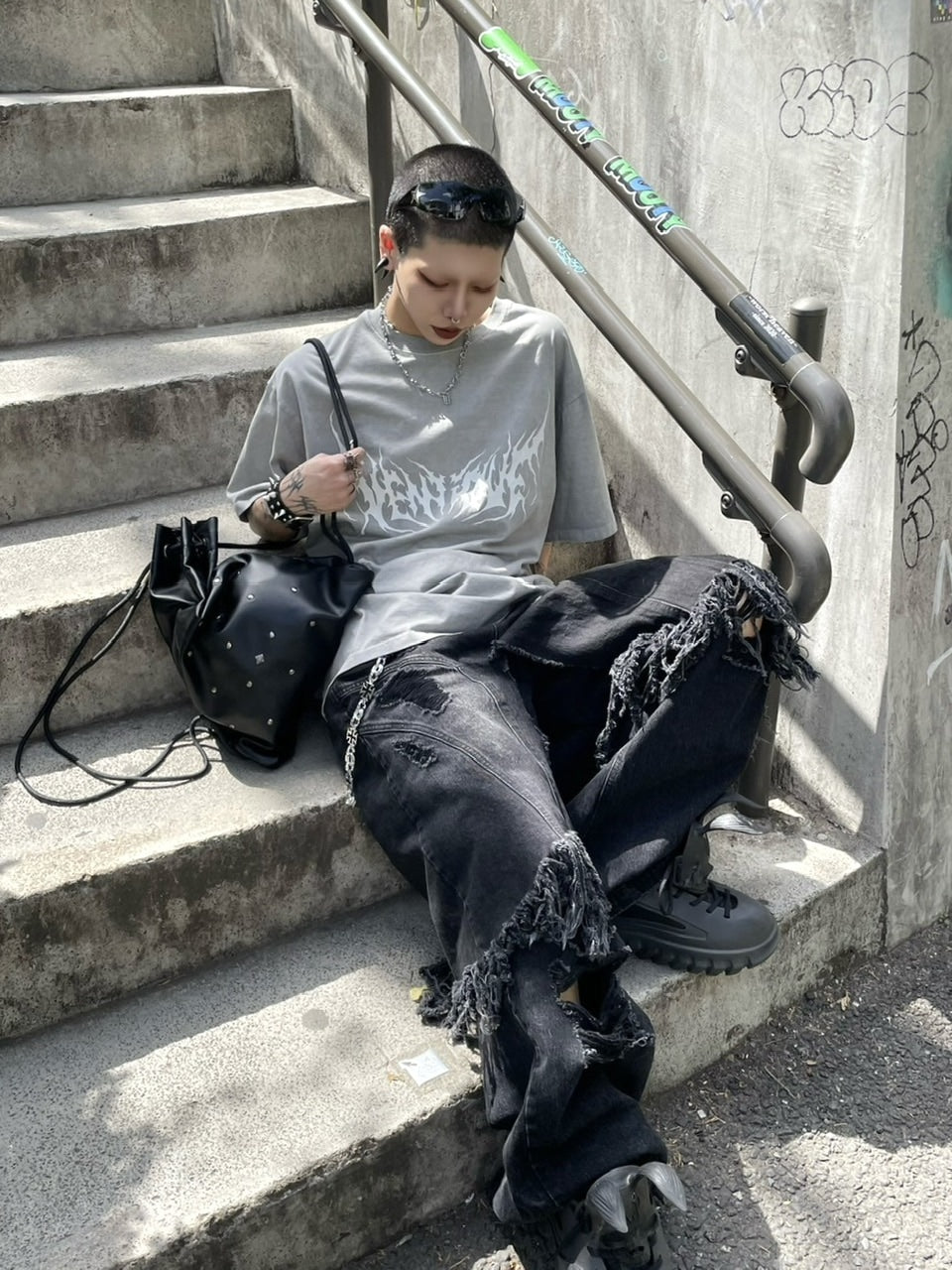 受注制【Never mind the XU】VENTIQUE tee (2color) / 【ネバーマインドザエックスユー】プリント半袖Tシャツ