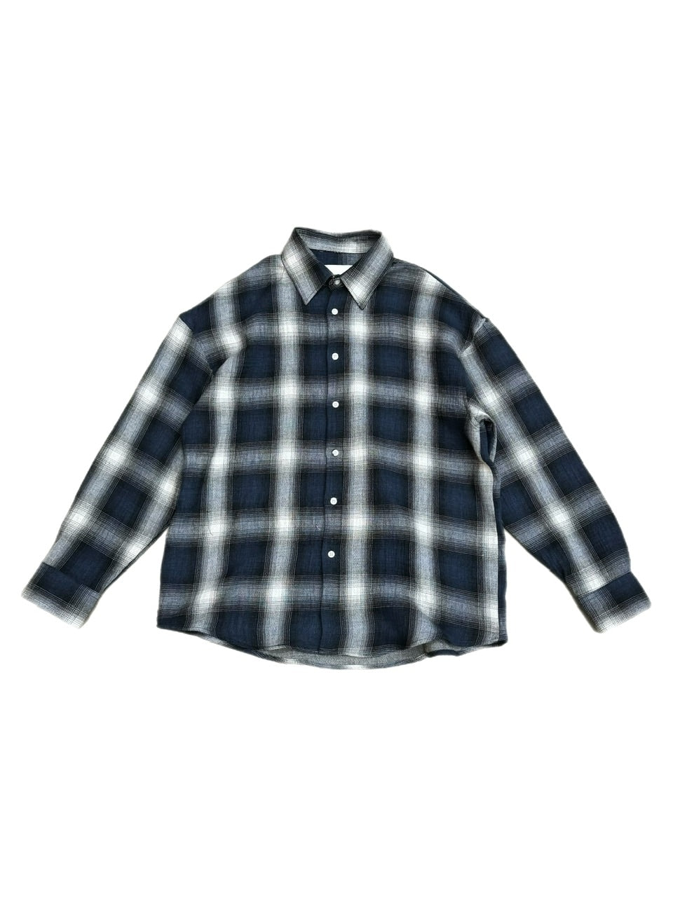 受注制【Chikashitsu +】shadow check shirt (2color) / 【チカシツプラス】シャドウチェック長袖シャツ