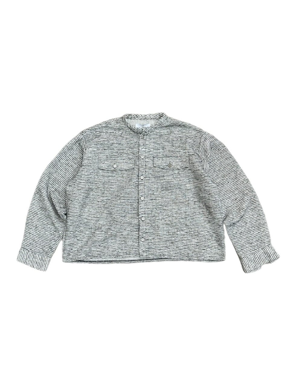 受注制【Chikashitsu +】no collar light tweed shirt (2color)