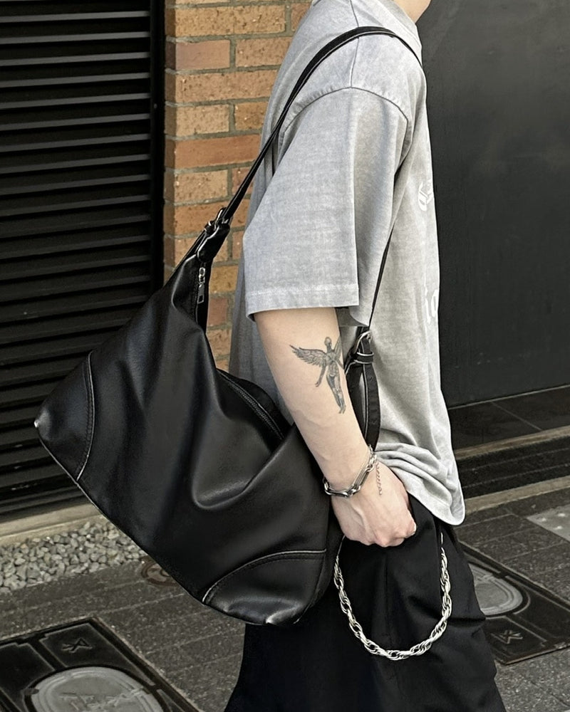 大阪店WEB限定受注制【Chikashitsu +】vintage leather cross bag
